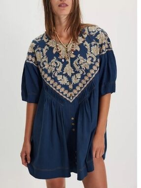 Free People Indigo Orson Mini Dress
